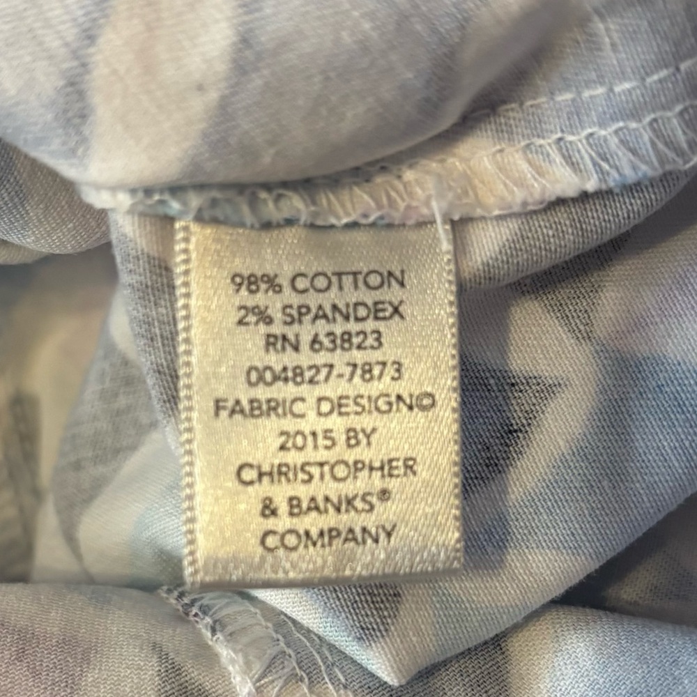 Christopher & Banks Jacket Button Front Pastel Diamond Print Cotton Size Medium - Picture 9 of 11